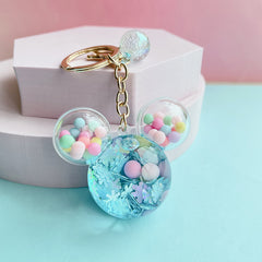 Mickey Head Quicksand Keychain Pendant for Girls