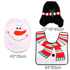 Waterproof Shower Curtain and Snowman Toilet Set