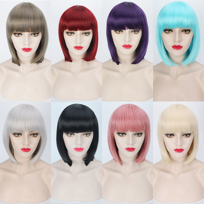 Colorful Korean Short Hair Cosplay Wig for Anime