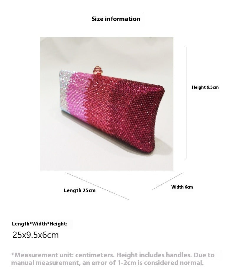 Gradient Rhinestone Evening Clutch Bag