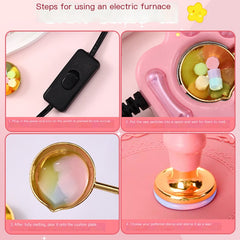 Vintage Wax Seal Kit with Cat Paw Melting Pot (Pink)