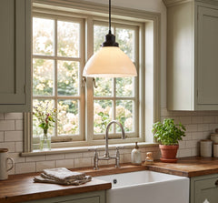 Authentic Antique Milk Glass Pendant Light | 6", 8" and 10"