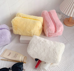 Plush Cosmetic Bag for Stylish Travel and Makeup Storage