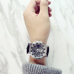 Waterproof Leather Strap Dual-Sided Quartz Couple Watch