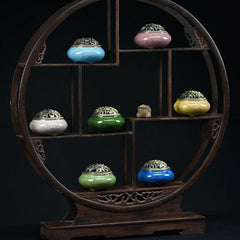 Colorful Ceramic Aroma Burner with Crackle Design