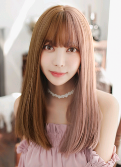 Multicolor Women's Wig with Bangs - Fashionable Style