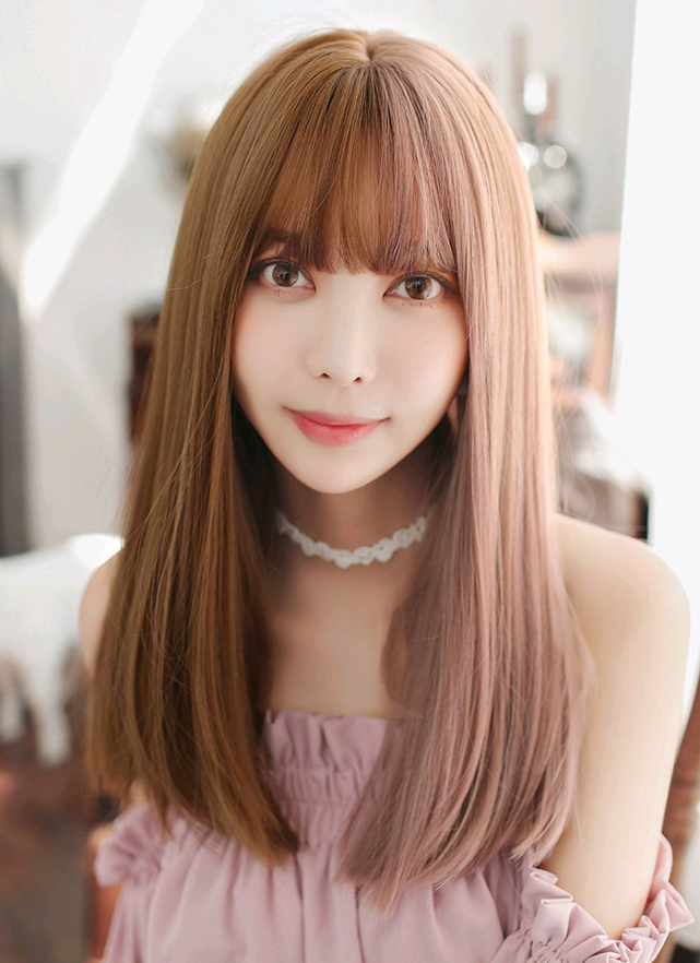 Multicolor Women's Wig with Bangs - Fashionable Style