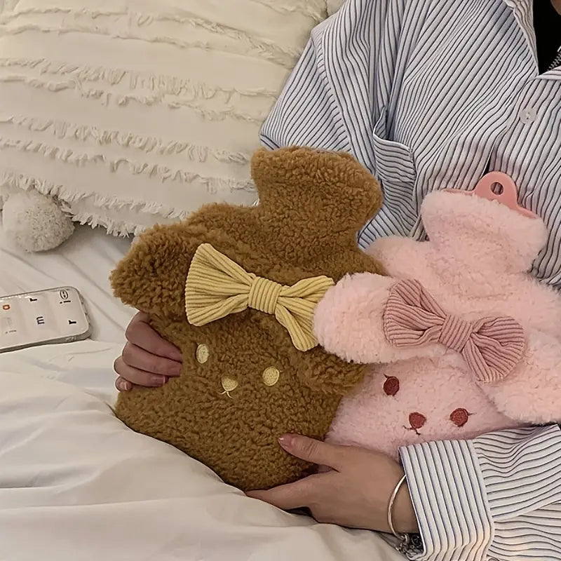Detachable Washable Cute Plush Hot Water Bag (1pc)