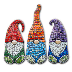 Gnomes Mosaic Backers Set (pre-drilled for hangable & stakeable kit)