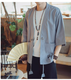 Three-Quarter Sleeve Cardigan in Chinese Tang Style