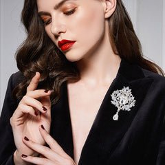Luxury Water Drop Pendant Brooch for Women Jewelry