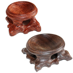 Rosewood Crystal Ball Base with Walnut and Gourd Stand