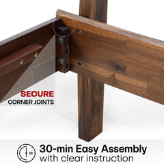 Aurora Solid Wood Bed Frame