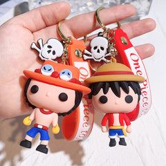 One Piece Keychain Set: Luffy, Ace, Zoro & More