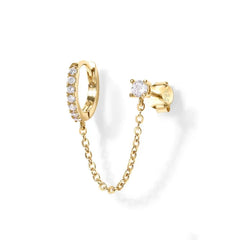 S925 Sterling Silver Single Row Studded Earring