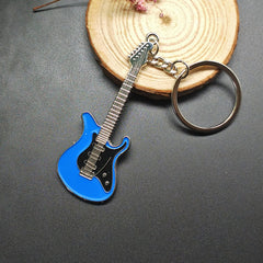 Personalized Metal Guitar Model Dice Keychain Ring