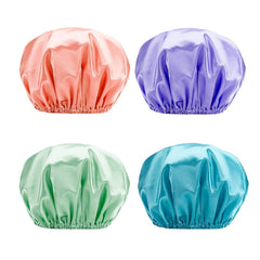 Silk Satin Double Layer Shower Cap for Hair Care