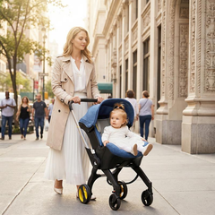 High-View Stroller All in One Convertible Baby Stroller without Latch Base Baby Carriage- Toddler Stroller with Reversible Stroller Seat