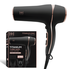 Hot & Hotter Titanium Turbo 3000 Hair Dryer, 1 Count, Black