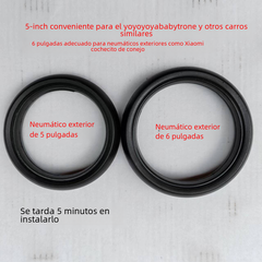 YOYO Baby Stroller Wheels with Rubber Tires and Bearings