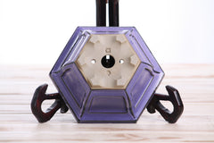 Willow Bonsai Ceramics Hexagonal Windowed Bonsai Pot 5 Inch – Semi‑Cascade Planter, High‑Fired Frost‑Proof Stoneware with Drainage & Wiring Holes, Handmade in USA (Purple)