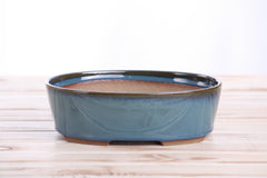 Willow Bonsai Ceramics Oval A Bonsai Pot 8 Inch – Straight‑Sided Oval Ceramic Bonsai & Succulent Planter, High‑Fired Frost‑Proof Stoneware with Drainage & Wiring Holes, Handmade in USA (Peacock 2025)