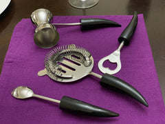 Vibhsa Bar Tools & Bartending Kit set of 4 for Home Bar (Black)