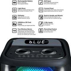 IQ Sound TorusFLEX 2x10-Inch Portable Bluetooth DJ Speaker