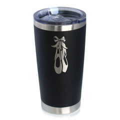 Ballet Shoes - Insulated Coffee Tumbler Cup with Sliding Lid - Stainless Steel Insulated Mug - Ballerina and Dance Teacher Gifts