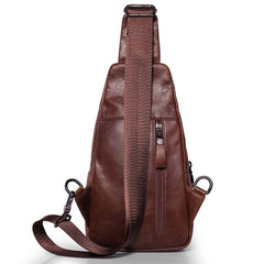 Men's Waxed Leather Single Shoulder Crossbody Bag