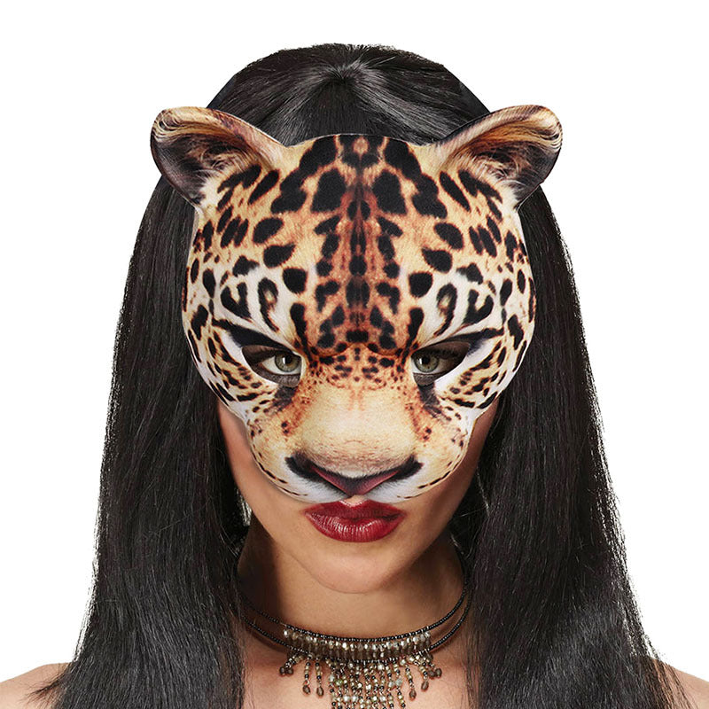 Cheetah Half Face Mask for Halloween Carnival Party