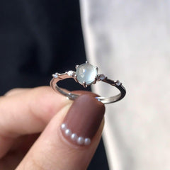 Natural Chalcedony Opal Ring for Women
