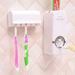 Wall-Mounted Toothpaste Dispenser and Toothbrush Holder