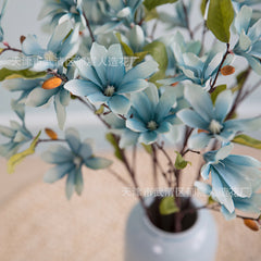 Realistic Magnolia Silk Flower for Wedding Decor (Single Stem)