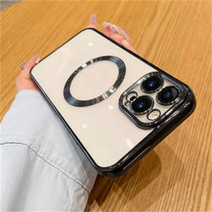 Creative Magnetic Lens Plated Phone Case