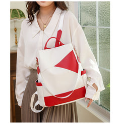 Stylish Color-Block Backpack for Travel and Daily Use