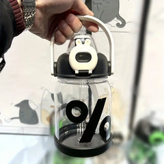 Portable Plastic Water Bottle with Straw