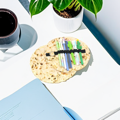 Creative Cloth Pen Bag with Biscuit Design (1PC)