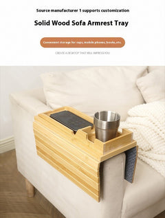 Wooden Magnetic Removable Sofa Tray