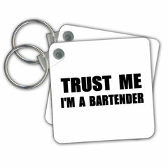 3dRose Key Chains Trust me Im a Bartender. fun bartending humor. funny job bar work gift (kc-195592-1)