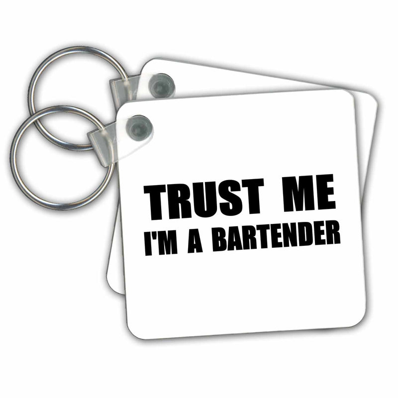 3dRose Key Chains Trust me Im a Bartender. fun bartending humor. funny job bar work gift (kc-195592-1)