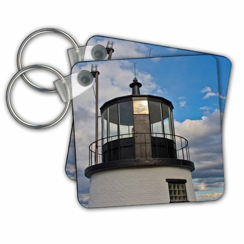 3dRose Key Chains Beacon, Owls Head Lighthouse, Owls Head, Maine, New England, USA (kc-251077-1)
