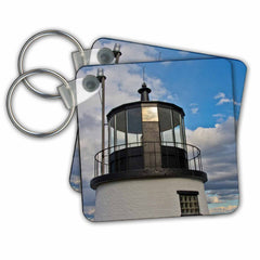 3dRose Key Chains Beacon, Owls Head Lighthouse, Owls Head, Maine, New England, USA (kc-251077-1)