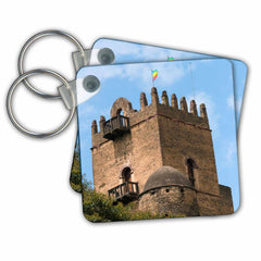 3dRose Key Chains Fasilides Castle in fortress city of Fasil Ghebbi, Gondar, Ethiopia (kc-276432-1)