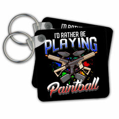 3dRose Key Chains I´D Rather Be Playing Paintball Sport (kc-307784-1)