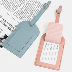 PU Leather Luggage Tag with Flip Cover and Info Card