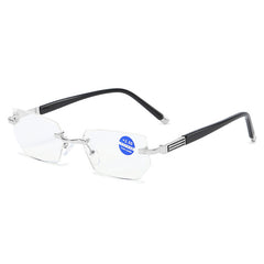 Rimless Diamond-Cut Blue Light Reading Glasses