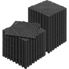 VEVOR Interlocking Tile 50PCS Black - Soft PVC Drainage Floor Tiles