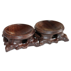 Rosewood Crystal Ball Base with Walnut and Gourd Stand