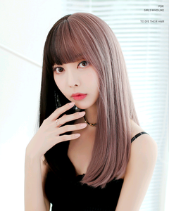 Multicolor Women's Wig with Bangs - Fashionable Style